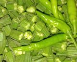 A picture of step 1 of Bhindi.