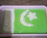 A picture of step 5 of Pakistan flag Kheer mix.