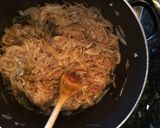 A picture of step 2 of Baked Mussakhan on bread.