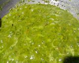 A picture of step 3 of Spinach and corn curry with garlic tempering.