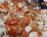 A picture of step 3 of Chicken,Aalu, cheez,roll.