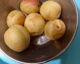 A picture of step 1 of Apricot salad🍑🥒🧅.