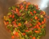 A picture of step 4 of Schezwan Rice.