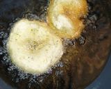A picture of step 5 of Medu Vada with Mango chutney.