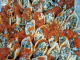 Κοχύλια γεμιστά με σπανάκι και τυρί Philadelphia 😋
