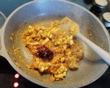 A picture of step 4 of Madurai egg kari dosa.