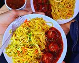 A picture of step 8 of Non-Fry Veg Manchurian and Chow Mein.
