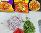 A picture of step 1 of Kurkure Bhel.