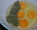 A picture of step 2 of Persian Scrambled eggs with Feta Cheese and Dillپنیر برشته گیلانی.