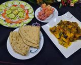 A picture of step 7 of Aloo Baingan.
