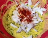 A picture of step 2 of Palak patta pakodis.