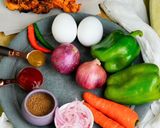 A picture of step 1 of Beloved Egg Chicken (Kathi) Roll.