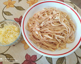 Foto del paso 5 de la receta: Espaguetis con bacalao con tomate y bechamel