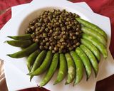 A picture of step 4 of Roasted Green Peas.