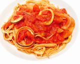 Hình bước làm 8 của món Pasta xào mực sốt cà chua