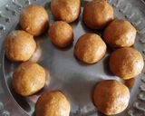 A picture of step 9 of Masoor dal(Red lentil) ladoo.