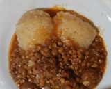 A picture of step 3 of Italian Sausages in Lentil sauce.