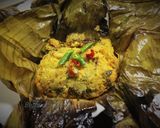 A picture of step 5 of Bandakophir Paturi (Cabbage cooked in Banana Leaf).