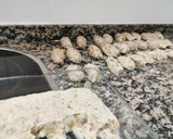 Foto del paso 6 de la receta: Croquetes de'albergínia al pesto amb timbal de carxofes i taronj