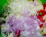 A picture of step 2 of Alu matar raita 🥔.