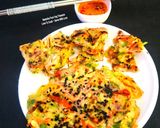 A picture of step 4 of Korean Veggie Pancake - (Yachaejeon) - Cook in 5 Minutes.