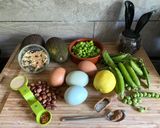 A picture of step 2 of Eggets with a Persian Spring Bean Dip.