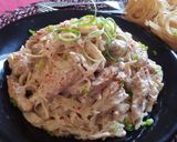 A picture of step 9 of Fettuccine Alfredo Pasta.