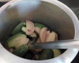 A picture of step 3 of Achari aloo parwal.