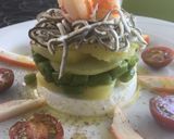 Foto del paso 4 de la receta Timbal de patata 🥔 queso fresco, verduras, gulas y langostinos 🦐