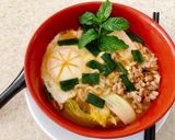 Hình bước làm 3 của món Mì kim chi đậu hũ thịt bằm