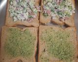 A picture of step 3 of Veg Mayo sandwich toast.