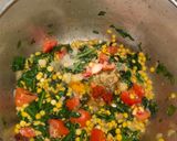 A picture of step 2 of Dal Palak.