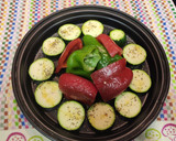 Foto del paso 1 de la receta: Guarnición calabacín y pimientos saludable LG Smart Inverter
