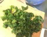 A picture of step 1 of Palak (spinach) Pakoda/ Fritters.