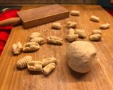 A picture of step 4 of Sardinian Gnocchetti alla Norma.
