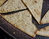 A picture of step 4 of Baked Garlic Parmesan Lavash Flatbread Chips.