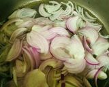 A picture of step 3 of Aloo Baingan.