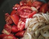 A picture of step 2 of Matar mushroom masala.