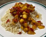 Foto del paso 4 de la receta: Arroz integral con verduras y frutas salteadas