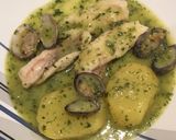 A picture of step 9 of Monkfish (or Hake) in Green Sauce with Clams.