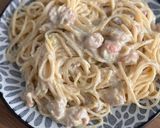 Foto del paso 6 de la receta Espaguetis con salsa de puerros y gambas
