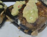 Foto del paso 9 de la receta: Sandwich de berenjena, pollo bbq y queso🧀🌯🥙🍆