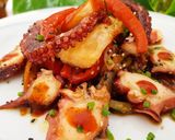 Foto del paso 7 de la receta: Pulpo fusión con yuca, wok de verduras y salsa de ostras 🔥🔥🔥
