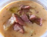 Krumplifőzelék sült sonkával recept fázis 4 fotója