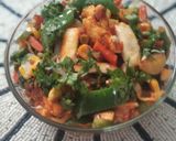 A picture of step 9 of Paneer Jalfrezi with Aloo Kulcha.