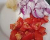 A picture of step 1 of Gobhi Gosht.