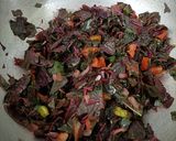 A picture of step 3 of Lal saag sabji.