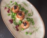 Scallops With A Black Pudding Crumb, Fennel & Cucumber Salad, Pea & Pea Shoots And Apple Purée recipe step 3 photo