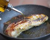 A picture of step 2 of Sirloin steak open toasted sandwich with caramelized onion and cheese recipe.