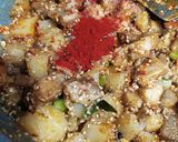 A picture of step 6 of Suran potato sukhi bhaji.